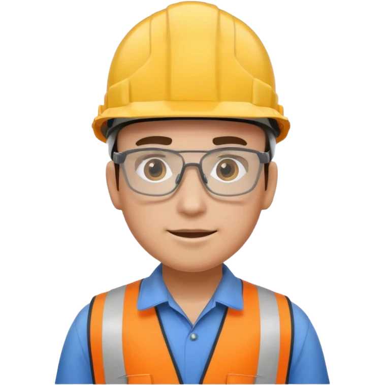 engineer in hard hat top view emoji