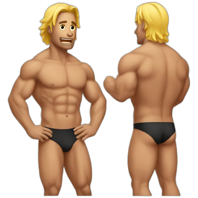 men wrestling bikini emoji
