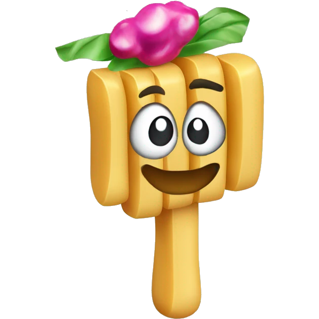 A rigatoni noodle holding a maraca emoji