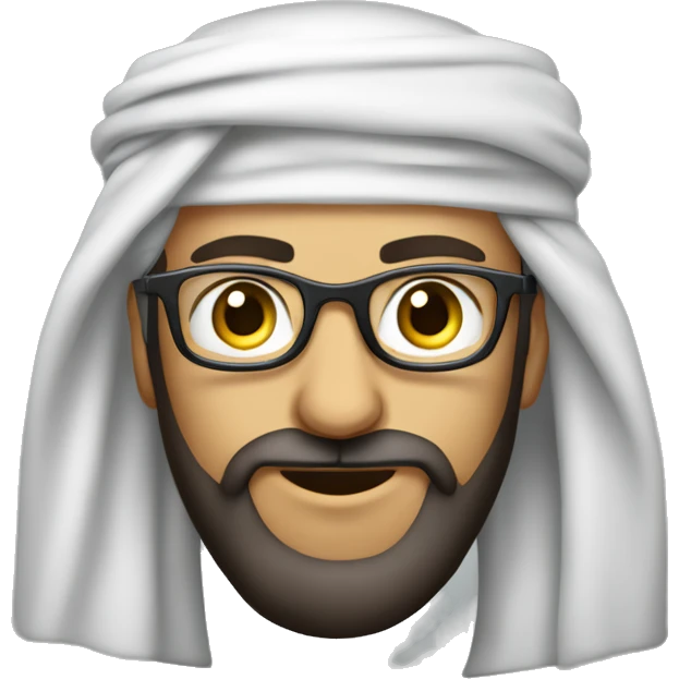 Homme arabe tête rasé avec une barbe lunette emoji