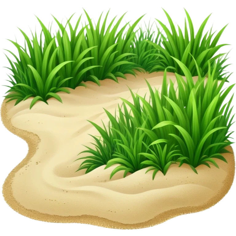 generate realistic detailed grass in 3d style with small sand  emoji