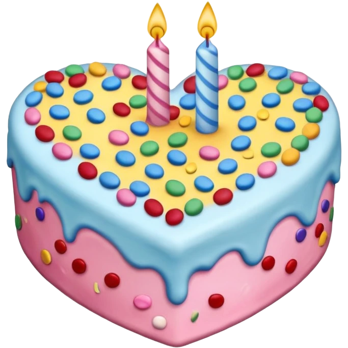 Heart Shaped Sprinkled Birthday Cake  emoji