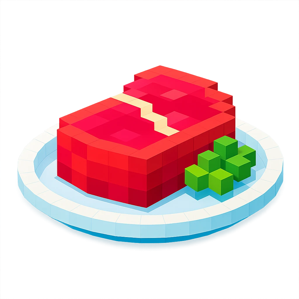 steak on a plate with garnish emoji