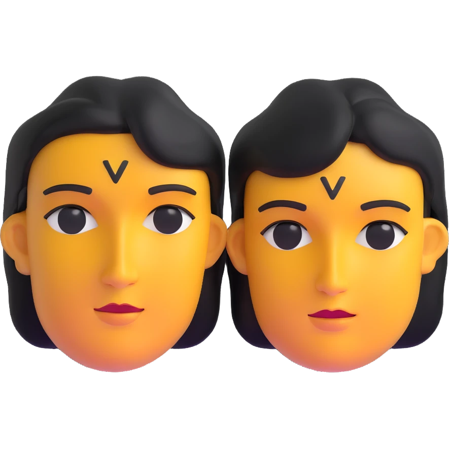 Gemini symbol, two faces or twins emoji