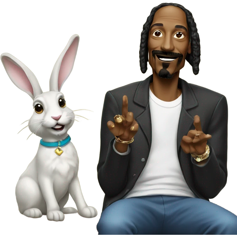Rabbit with snoop dog emoji