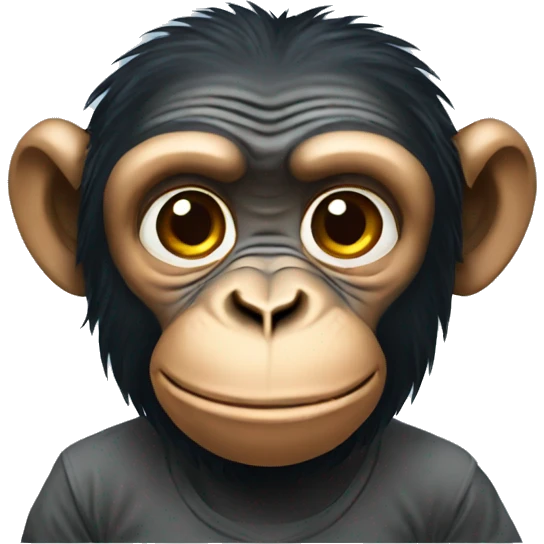 Chimpanzee wearing t shirt emoji