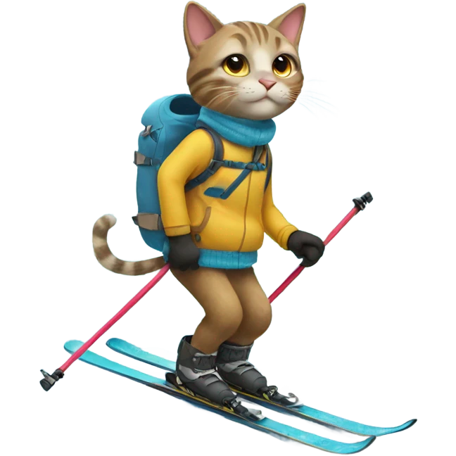 Cat on skis emoji