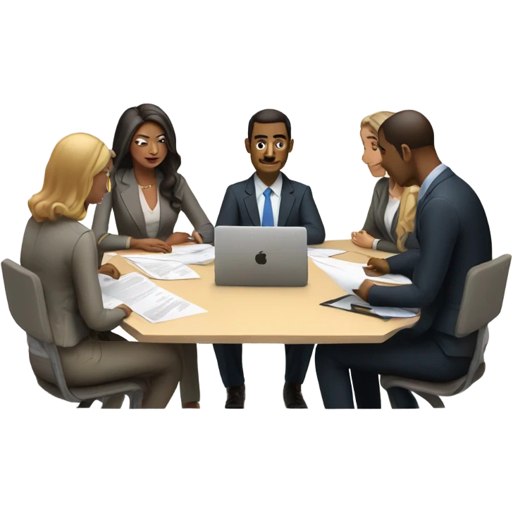 men and women work meeting at a table emoji