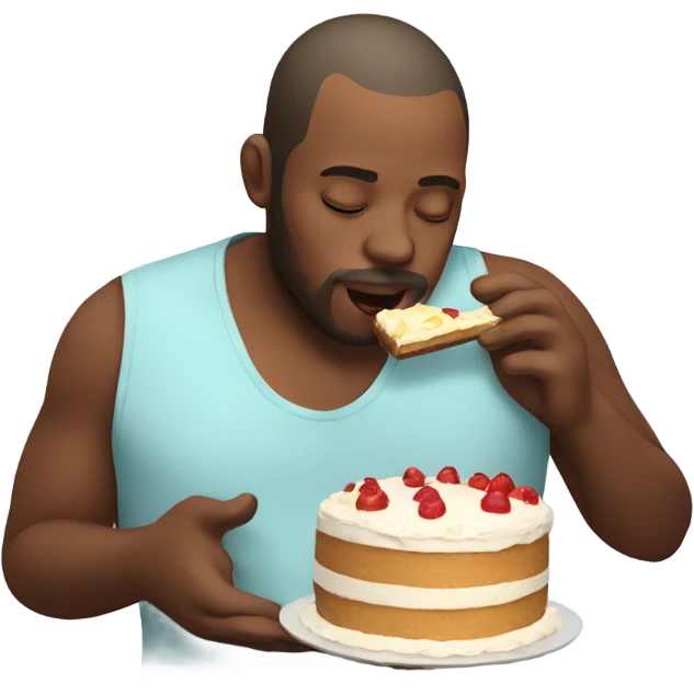 Pregnant man eating cake emoji