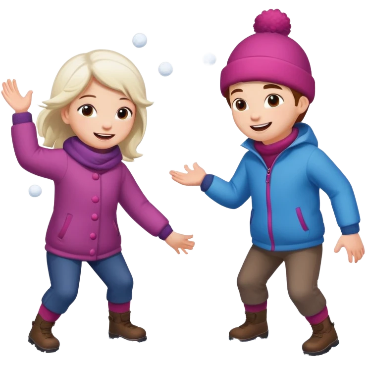 snowball fight pair each other emoji