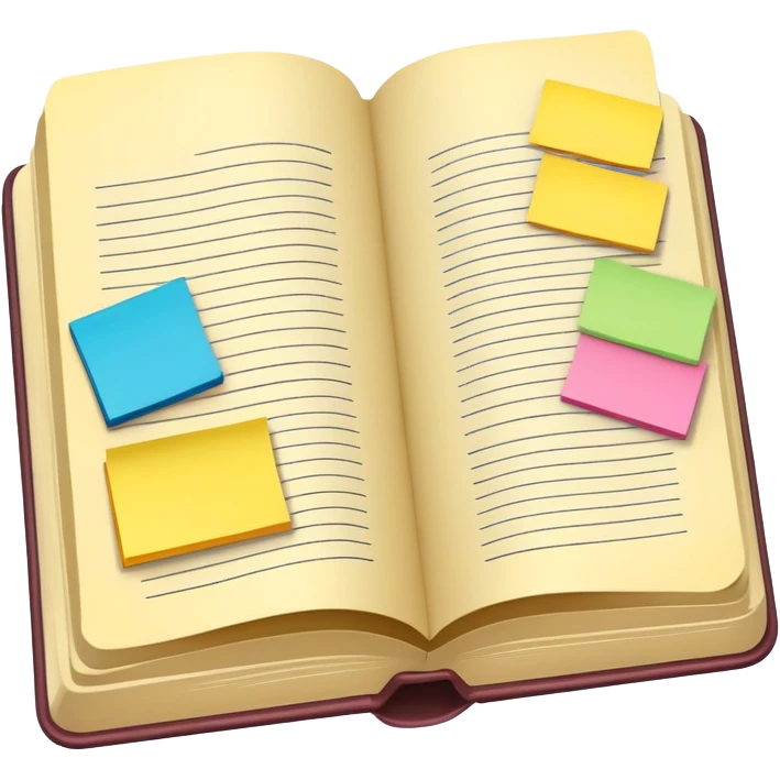 open book with colored tabs or sticky notes, representing teaching materials emoji