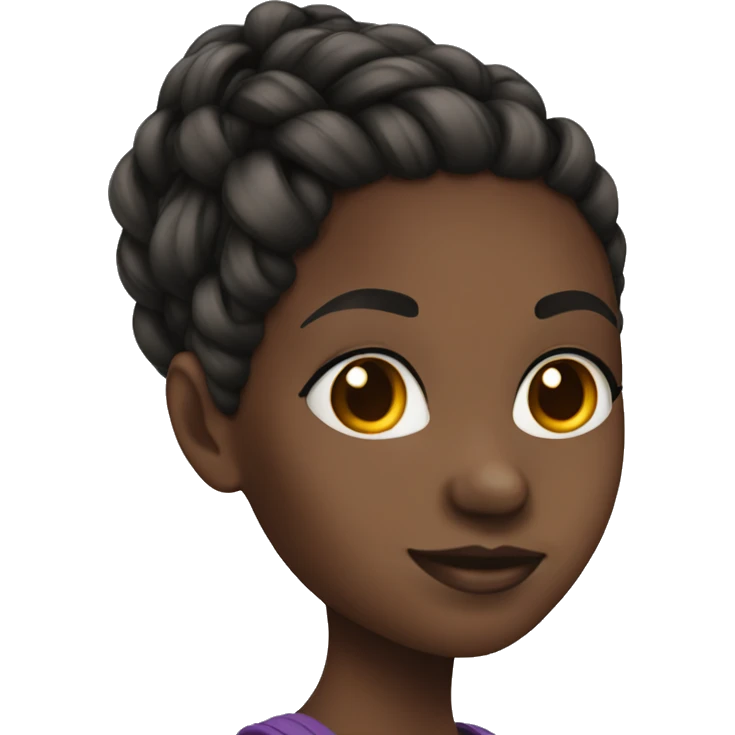 Black girl braided hair emoji