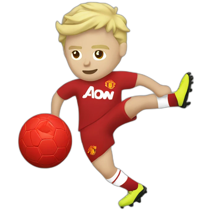 blonde manchester united player kicking emoji