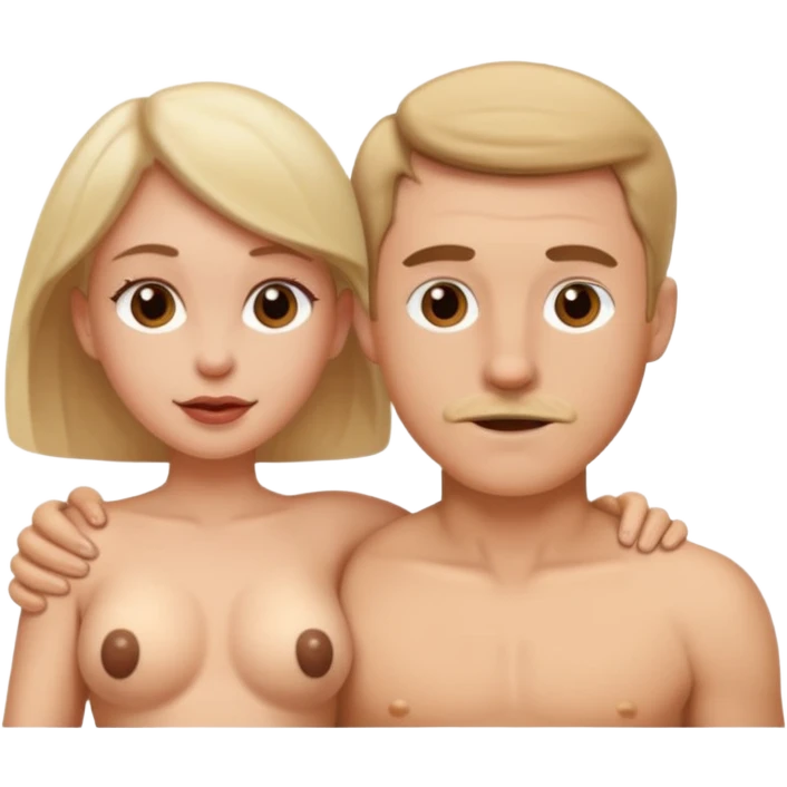 White Man and white woman having sex naked doggy style sex position emoji