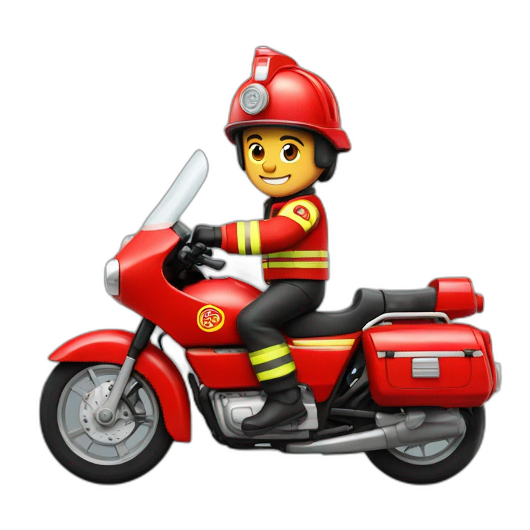 Pompiers sur une moto emoji
