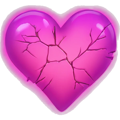 Broken neon heart emoji