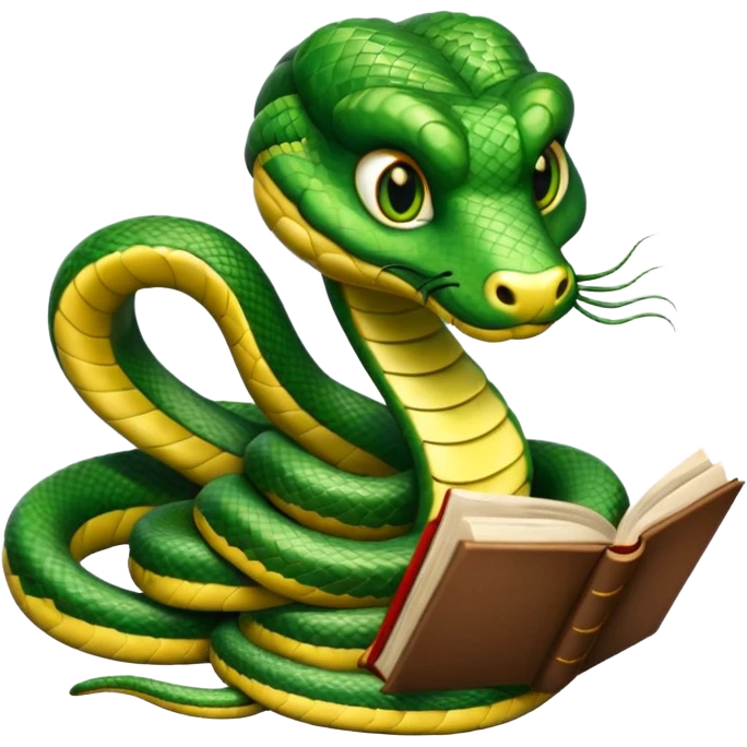 kitap okuyan yılan emoji