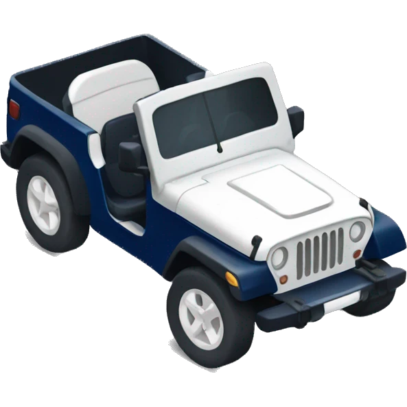 navy blue jeep with a white bow on top emoji