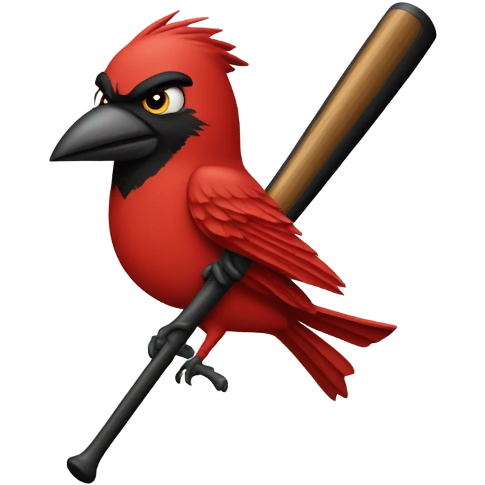 Cardinal on a baseball bat emoji