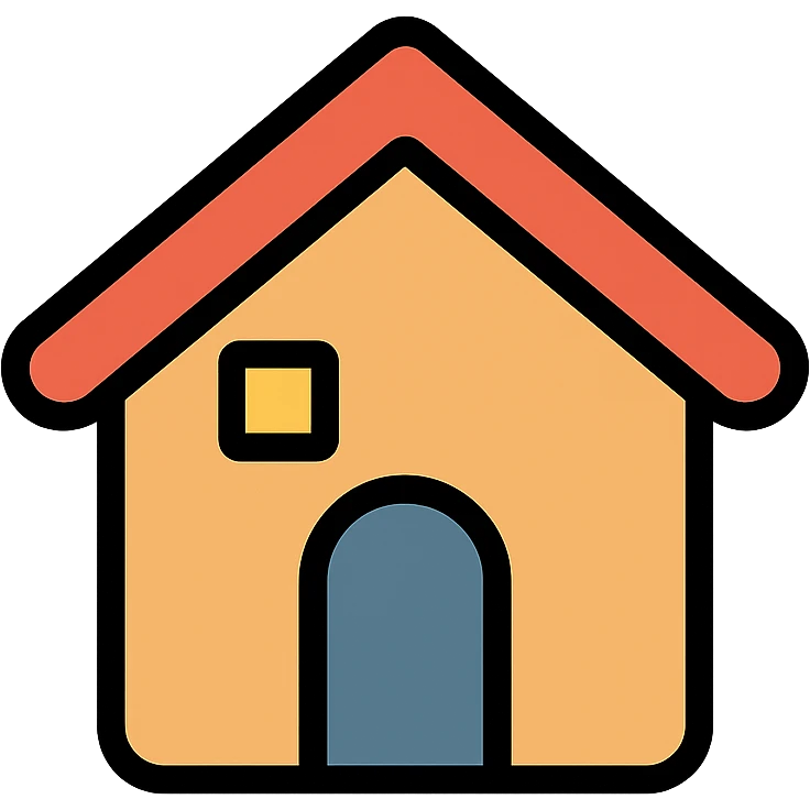 home icon, flat icon, simple, clean, minimal color, modern design emoji