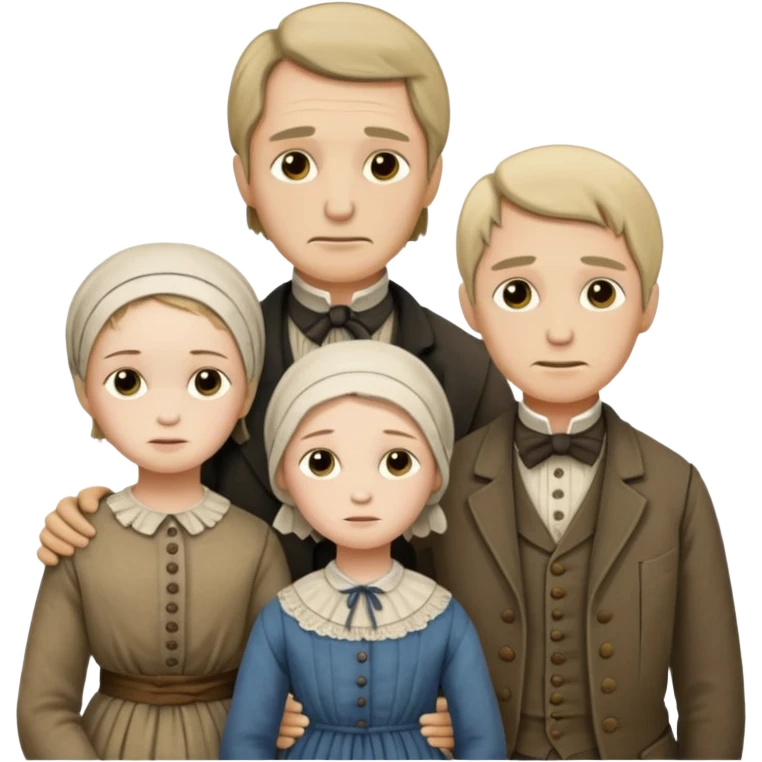 сгенерируй фото бедных семей 1850 года emoji
