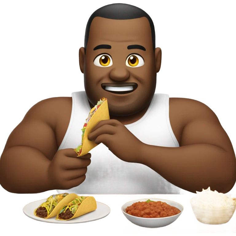 Fat guy eating taco emoji