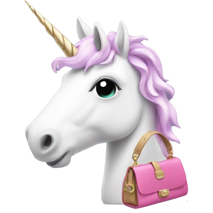 unicorn with a purse on  emoji