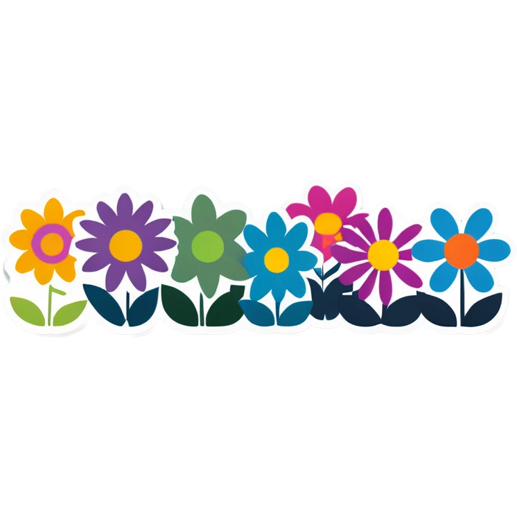 Flowers in a row emoji