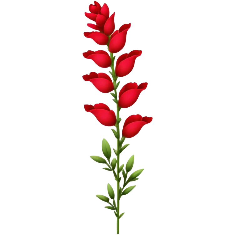 single red Snapdragon, straight stem emoji