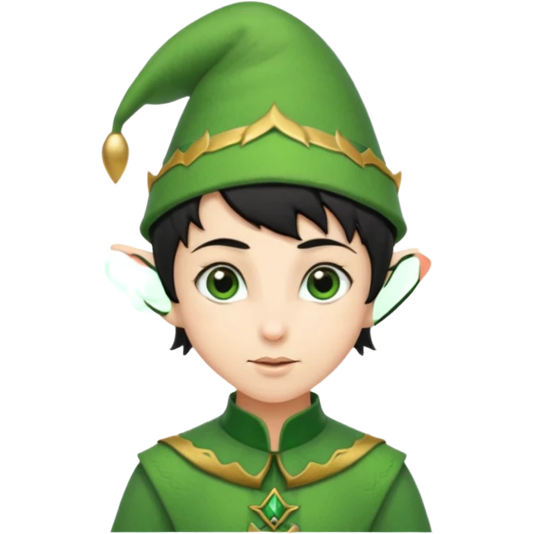 elf with short black hair and green hat emoji