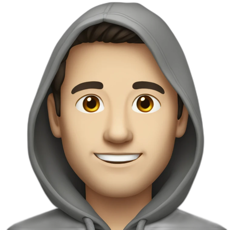 Whiteskin-Smiling-man-in-gray-hoodie-with-dark-hair emoji