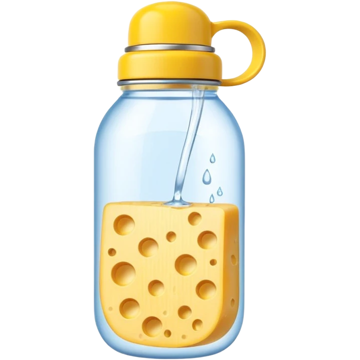 zenful computer mouse water bottle on cheese emoji