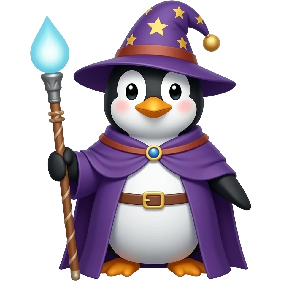Penguin Wizard emoji