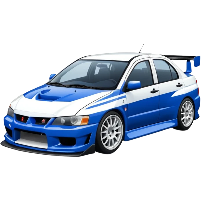 Mitsubishi lancer Evo viii blue and white emoji