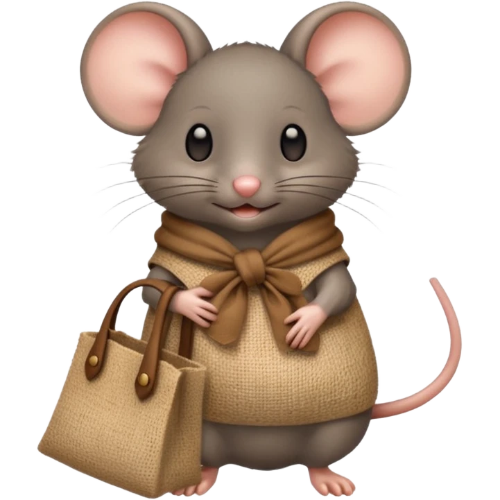 a mouse with a bag emoji