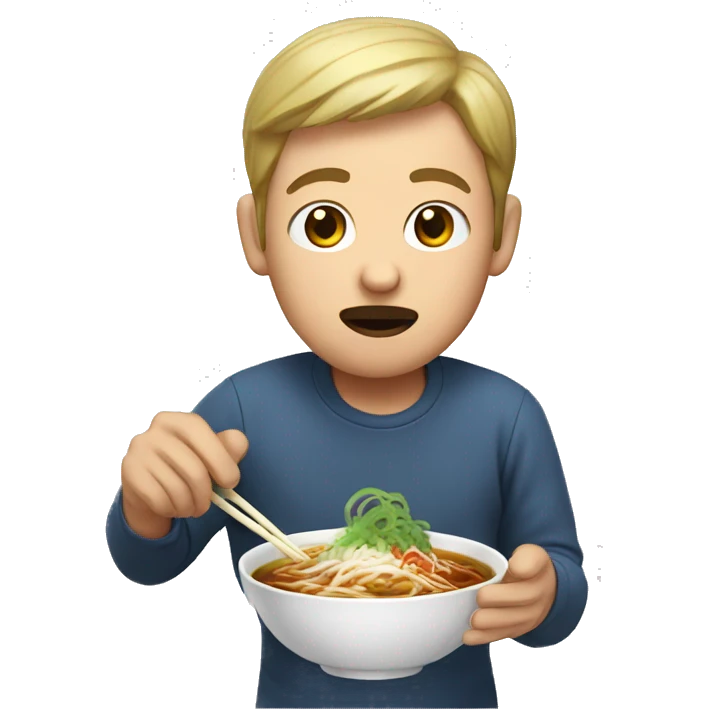 Man eating pho emoji