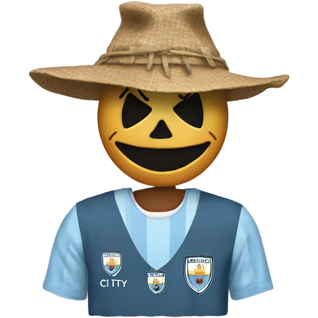 Scarecrow wearing a Manchester City shirt  emoji