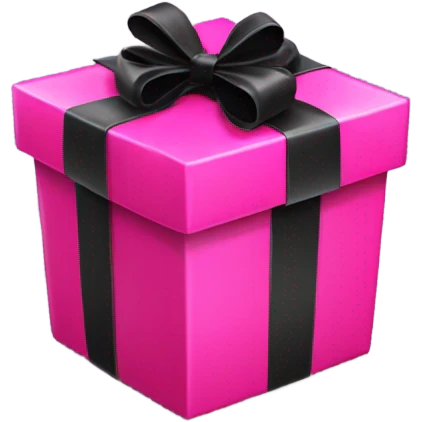Hot pink gift with black bow emoji