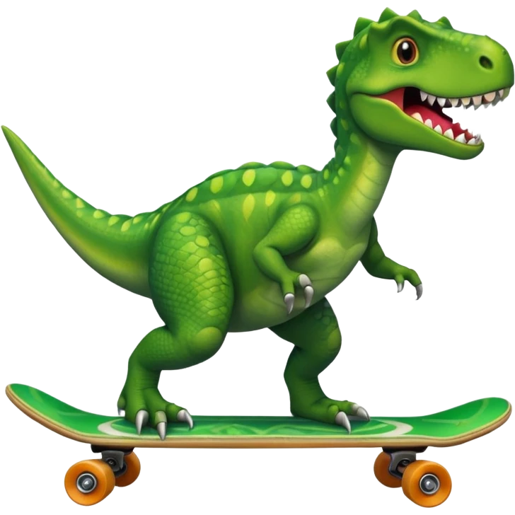 Dinosaur on a skateboard emoji