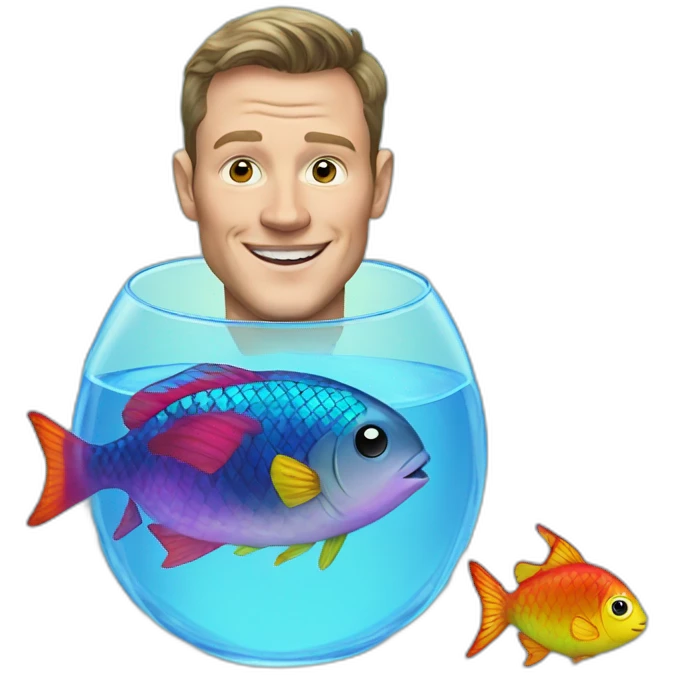 Jonathan Toews as rainbow fish inside an aquarium emoji