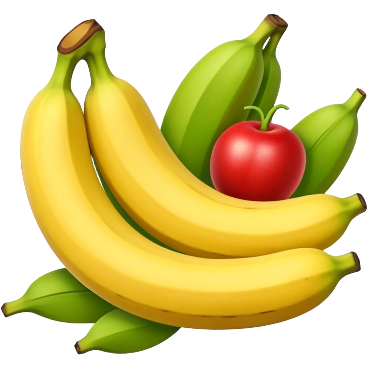 Crear un emoticón que tenga que ver con una variedad de Cambures , y que la paleta de colores sea la siguiente: Rojo Carmín, Amarillo, Amarillo Crema y Verde Pasto emoji