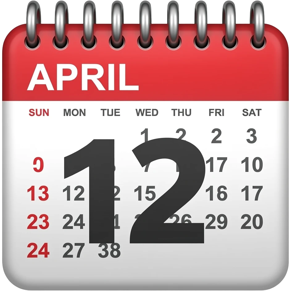 Calendar with April 2 emoji