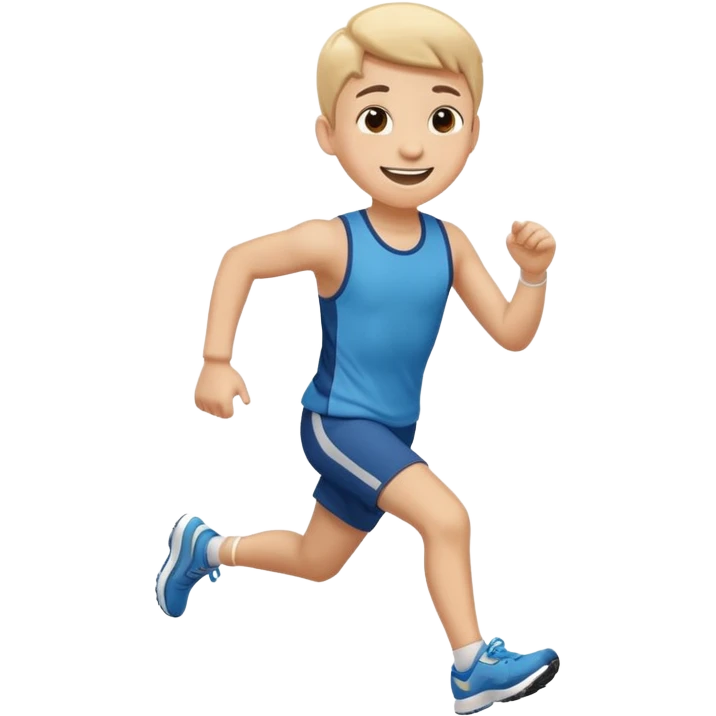 High resolution of ful body kid running  emoji
