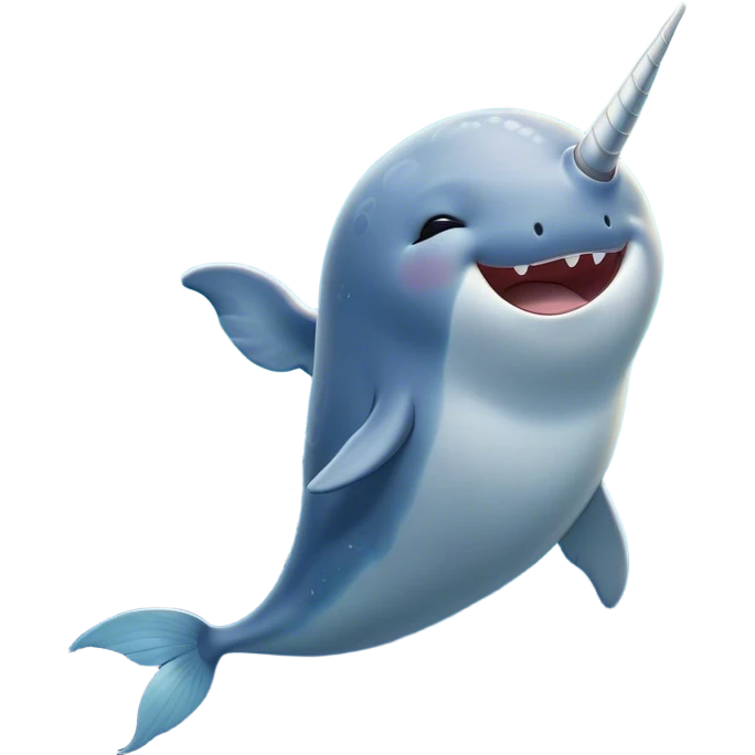 Cinematic Cute Yawning Cute Narwhal Portrait Emoji, Head tilted slightly with a dramatic, wide-open yawn, showcasing a streamlined, elegant body with a gracefully curling tusk and sleepy, half-closed eyes, Simplified yet irresistibly adorable features, highly detailed, glowing with a soft, cozy oceanic glow, high shine, relaxed yet expressive, stylized with a hint of whimsical marine ease, soft glowing outline, capturing the essence of a drowsy yet affectionate cute narwhal that appears ready to stretch and yawn its way out of the screen! emoji