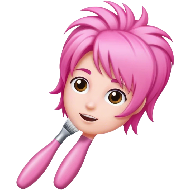 hair brush pink emoji