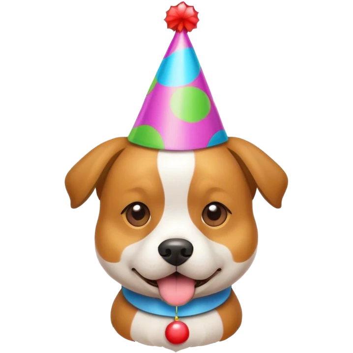 Dog with hat dancing on party emoji