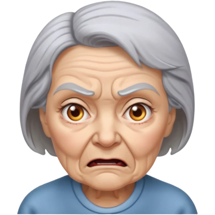 aggressive old lady emoji