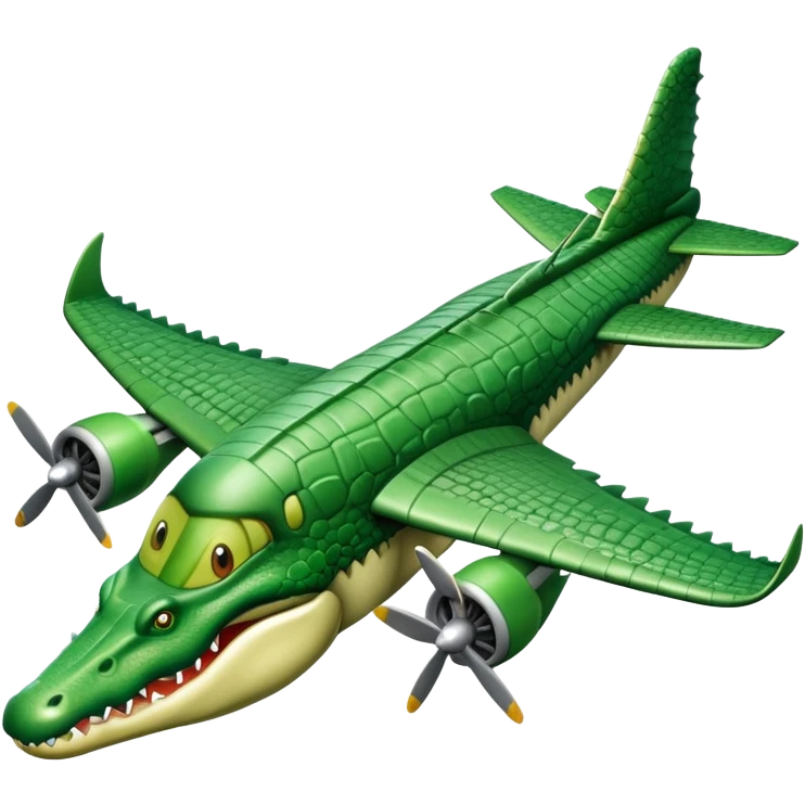 A crocodile bombader plane emoji