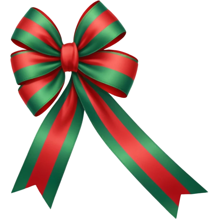 christmas green and red plaided ribbon emoji