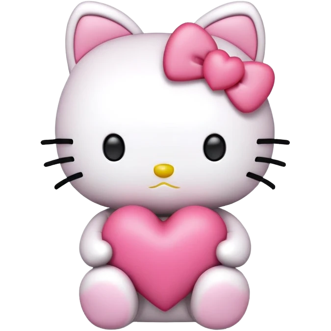 hello kitty with heart emoji